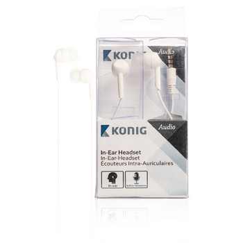 König Headset do uší, bílý (CSHSIER300WH)