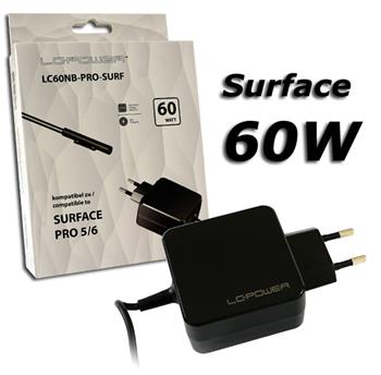 LC POWER LC60NB-PRO-SURF - Full-range notebook adapter 60W, magnetic catch for Surface Pro 5/6